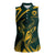 Personalized South Africa Springbok Women Sleeveless Polo Shirt With Trendy Protea Flowers Patterns