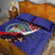 Personalized Belize Coat Of Arms Quilt Bed Set With Black Orchid Flowers