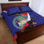 Personalized Belize Coat Of Arms Quilt Bed Set With Black Orchid Flowers