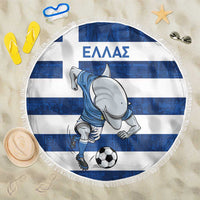 Greece Football Beach Blanket Dolphin Mascot Grunge Style - Wonder Print Shop