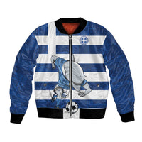Greece Football Bomber Jacket Dolphin Mascot Grunge Style - Wonder Print Shop