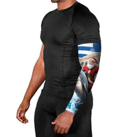 Greece Christmas Arm Sleeves Santa Claus Riding Dolphin - Wonder Print Shop