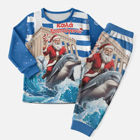 Greece Christmas Pajama Set Santa Claus Riding Dolphin - Wonder Print Shop