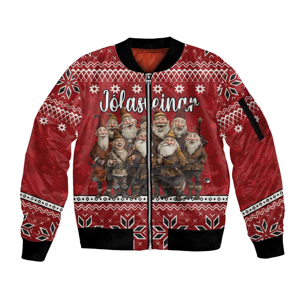 Yule Lads Iceland Sleeve Zip Bomber Jacket Icelandic Christmas folklore