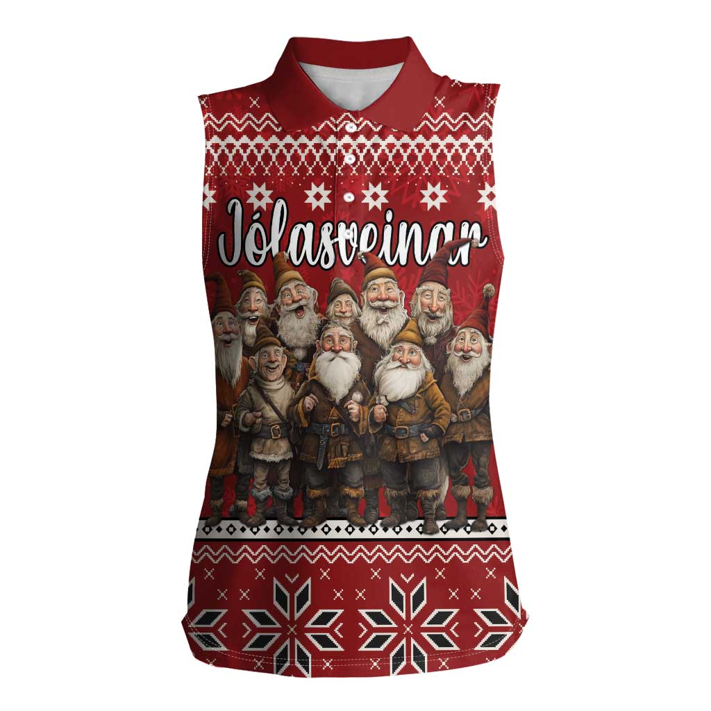 Yule Lads Iceland Women Sleeveless Polo Shirt Icelandic Christmas folklore