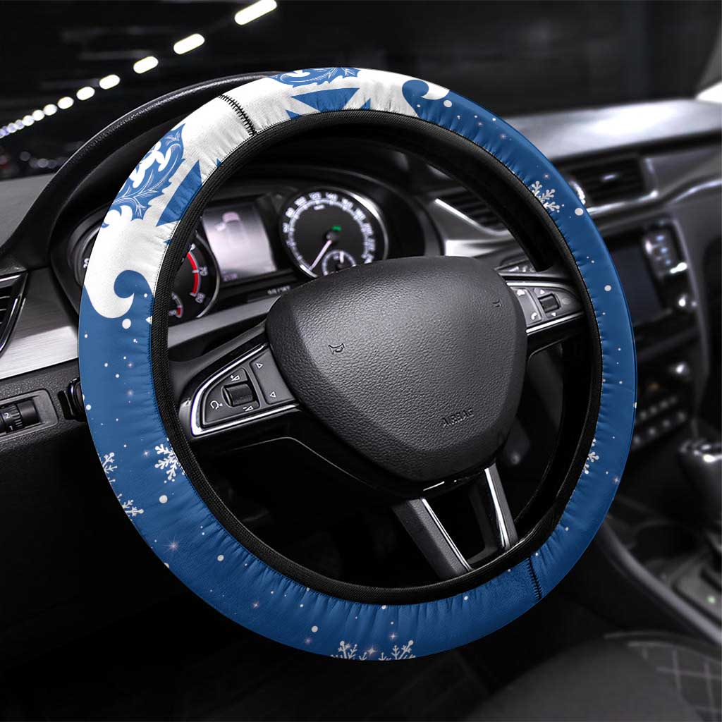 Scotland Christmas Steering Wheel Cover Tartan Unicorn with Edinburgh Castle