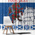 Personalized Scotland Christmas Window Curtain Tartan Unicorn with Edinburgh Castle