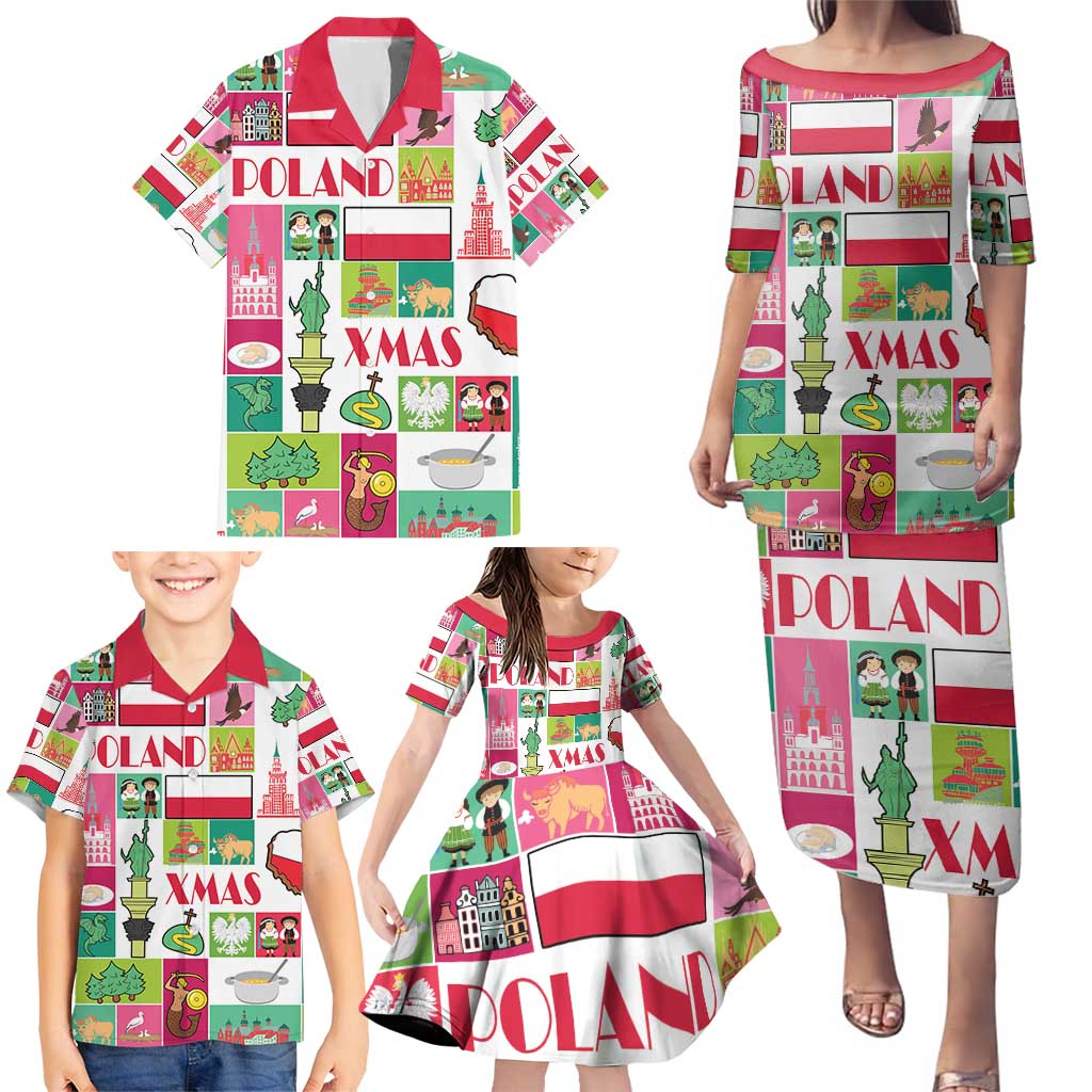 Wesolych Swiat Merry Christmas Polish Family Matching Puletasi and Hawaiian Shirt Poland Xmas - Wonder Print Shop