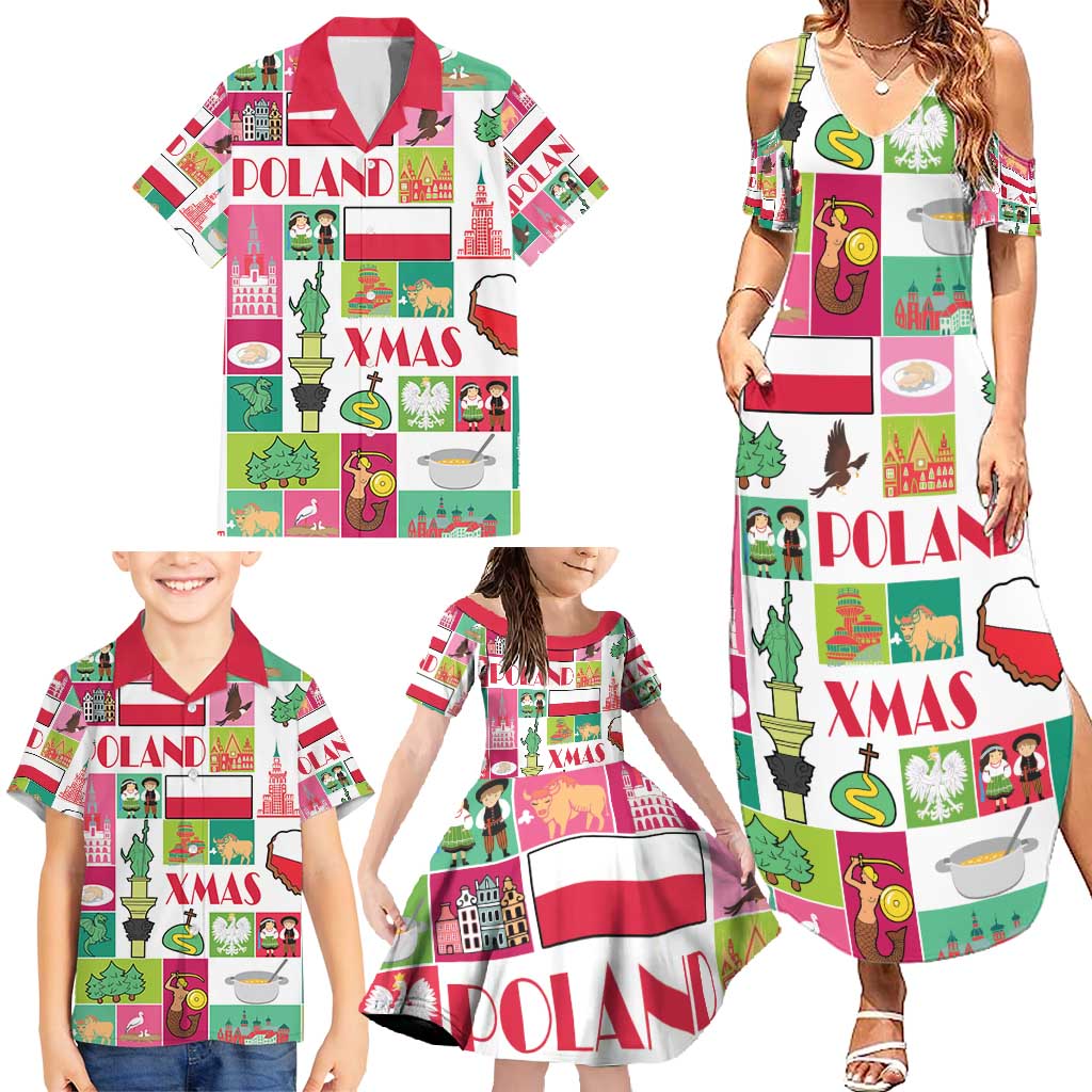 Wesolych Swiat Merry Christmas Polish Family Matching Summer Maxi Dress and Hawaiian Shirt Poland Xmas - Wonder Print Shop