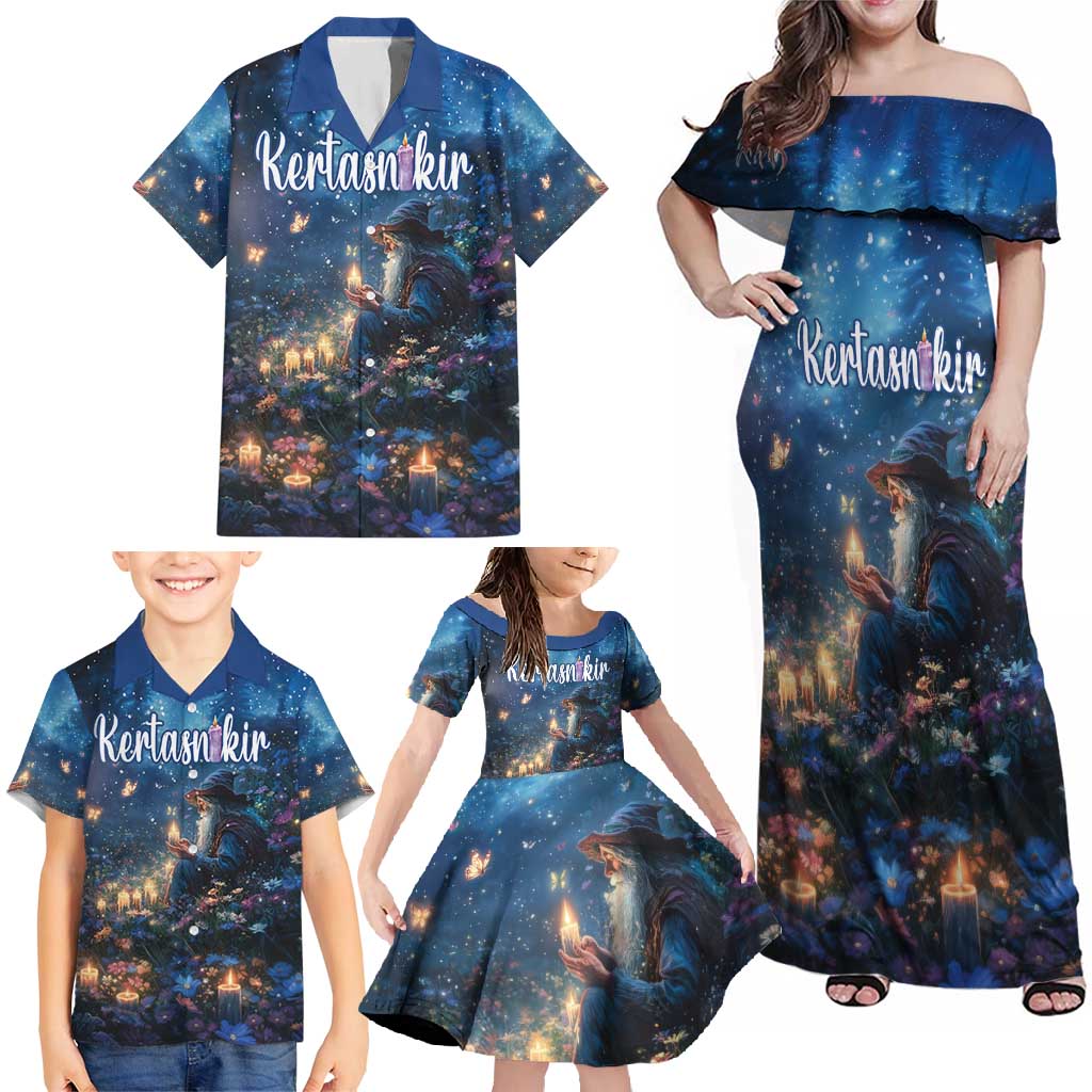 Personalized Iceland Yule Lads Christmas Family Matching Off Shoulder Maxi Dress and Hawaiian Shirt Merry Kertasnikir Under Vibrant Flowers - Wonder Print Shop