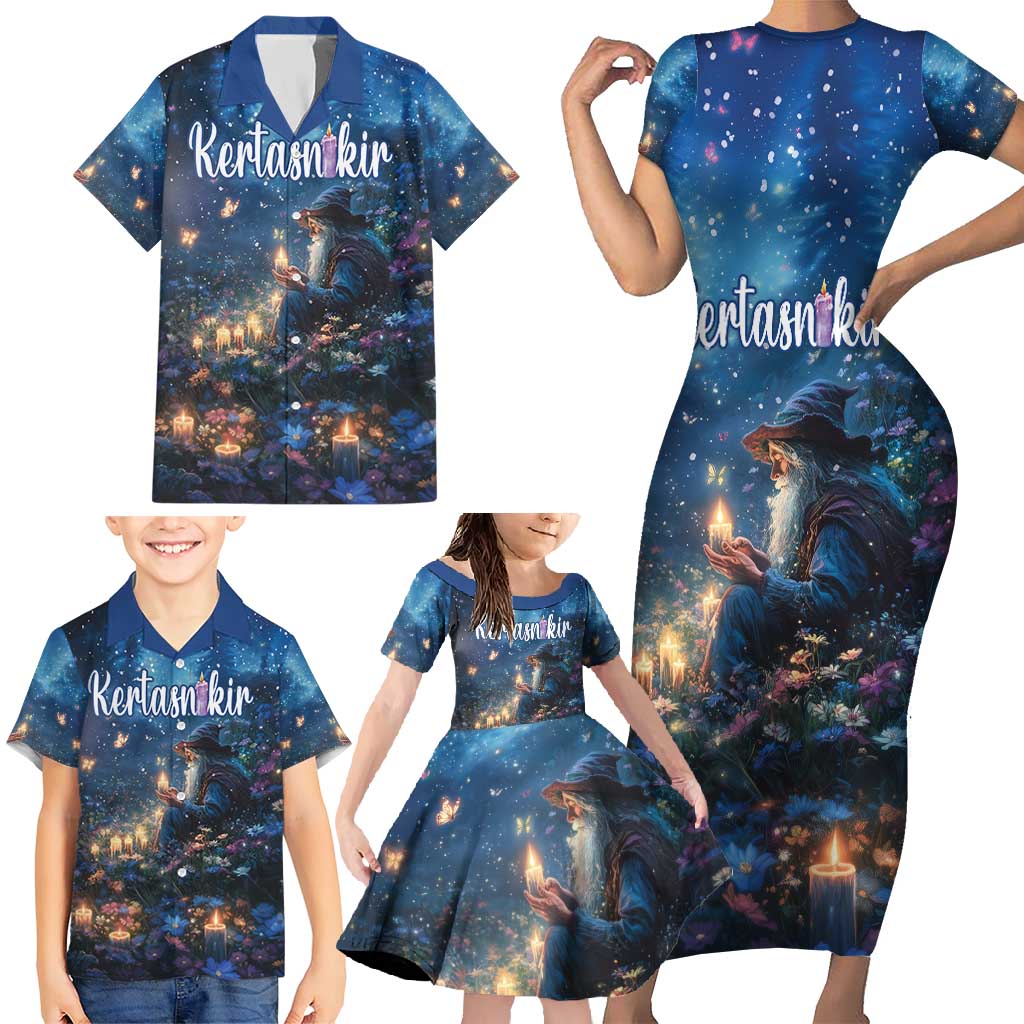 Personalized Iceland Yule Lads Christmas Family Matching Short Sleeve Bodycon Dress and Hawaiian Shirt Merry Kertasnikir Under Vibrant Flowers - Wonder Print Shop