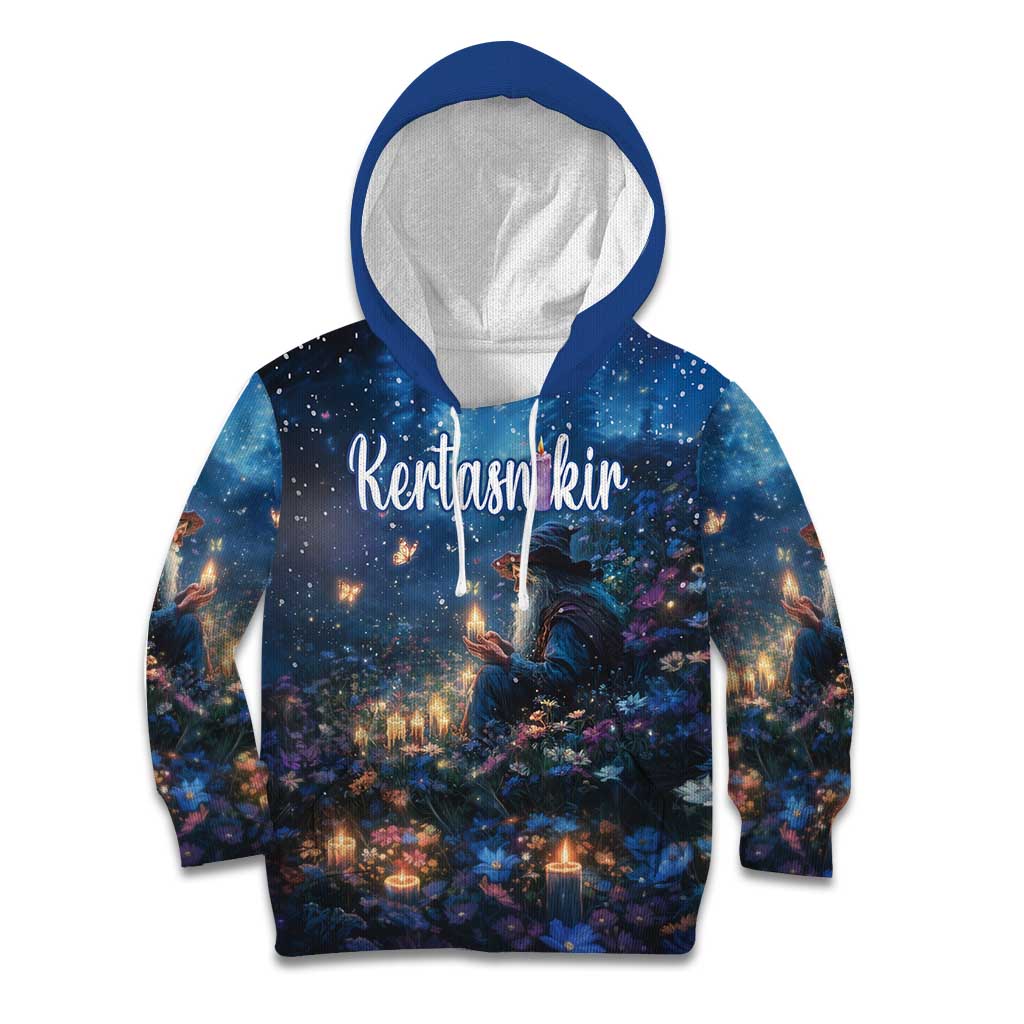 Personalized Iceland Yule Lads Christmas Kid Hoodie Merry Kertasnikir Under Vibrant Flowers - Wonder Print Shop