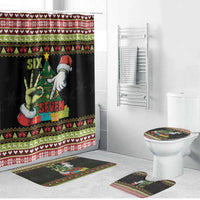 Six Seven Christmas Bathroom Set Funny Santa and Green Hands - Wonder Print Shop