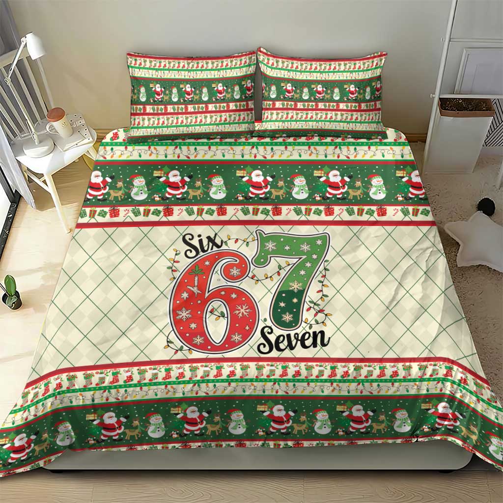 Funny Six Seven 67 Christmas Bedding Set Christmas Santa Patterns - Wonder Print Shop