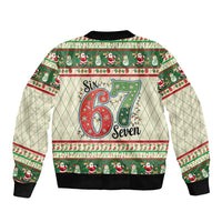 Funny Six Seven 67 Christmas Bomber Jacket Christmas Santa Patterns - Wonder Print Shop