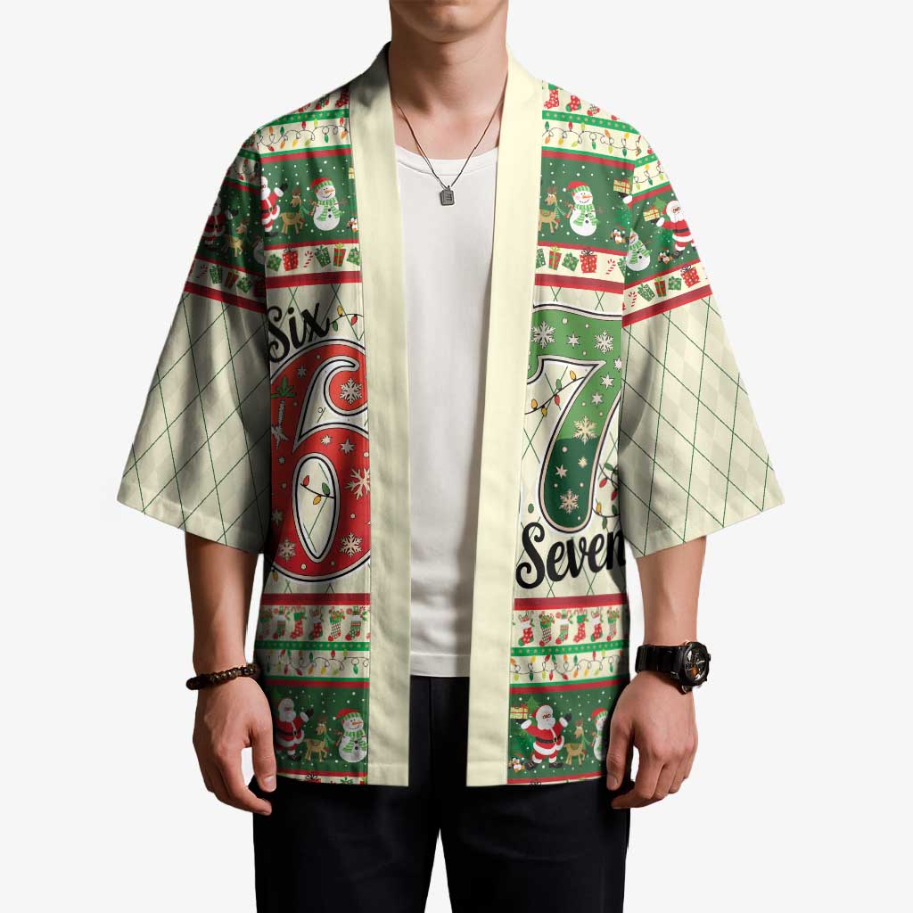 Funny Six Seven 67 Christmas Kimono Christmas Santa Patterns - Wonder Print Shop