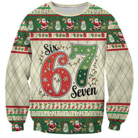 Funny Six Seven 67 Christmas Sweatshirt Christmas Santa Patterns - Wonder Print Shop