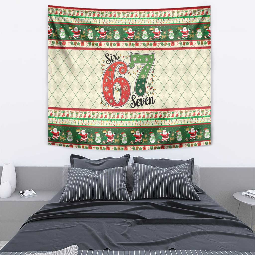 Funny Six Seven 67 Christmas Tapestry Christmas Santa Patterns - Wonder Print Shop