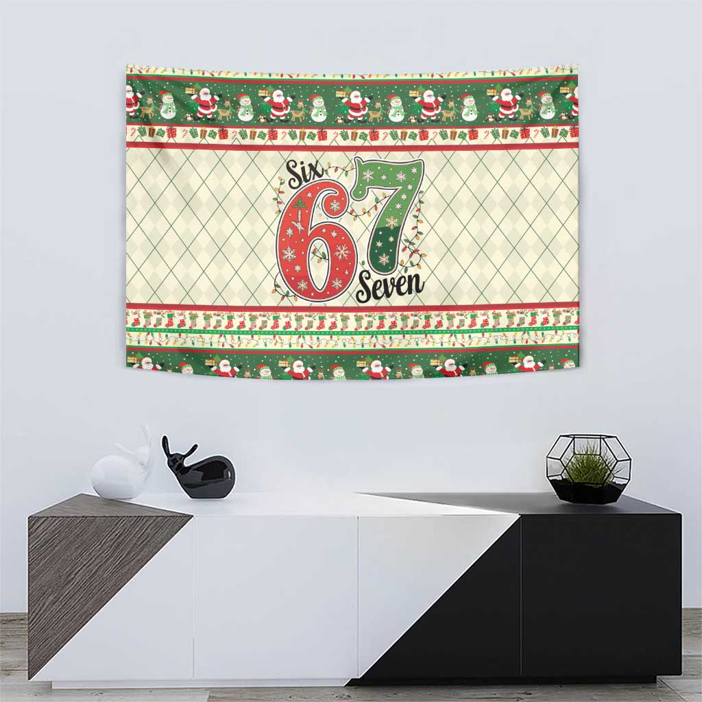 Funny Six Seven 67 Christmas Tapestry Christmas Santa Patterns - Wonder Print Shop