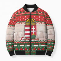 Hungary Christmas Bomber Puffer Jacket Magyarorszag Boldog Karacsonyt - Wonder Print Shop