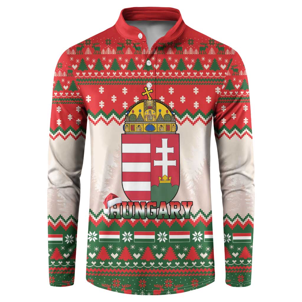 Hungary Christmas Button Sweatshirt Magyarorszag Boldog Karacsonyt - Wonder Print Shop