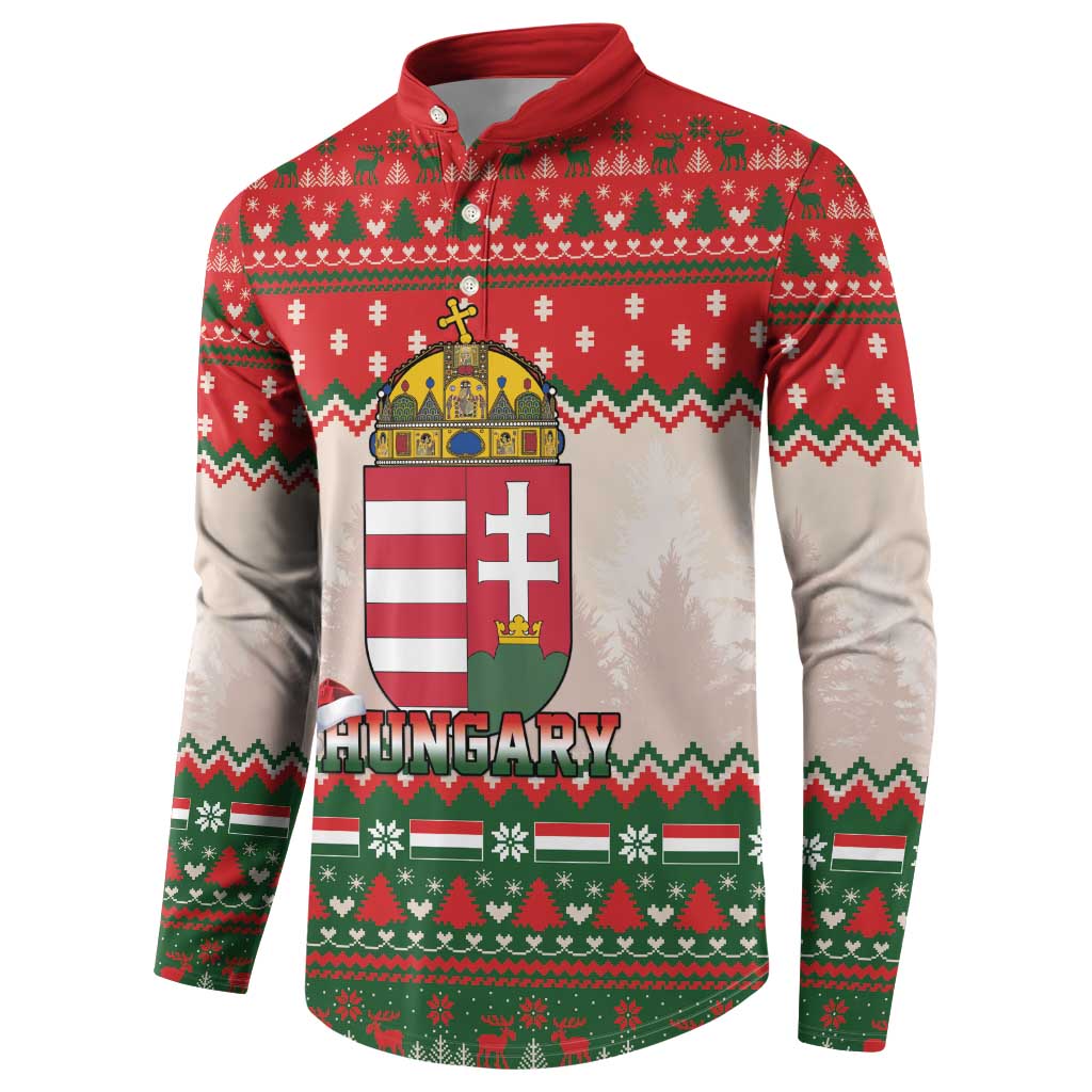 Hungary Christmas Button Sweatshirt Magyarorszag Boldog Karacsonyt - Wonder Print Shop