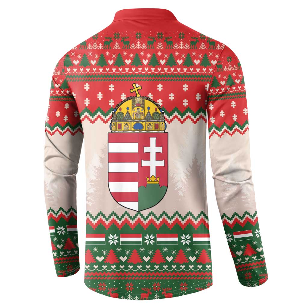 Hungary Christmas Button Sweatshirt Magyarorszag Boldog Karacsonyt - Wonder Print Shop
