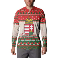 Hungary Christmas Button Sweatshirt Magyarorszag Boldog Karacsonyt - Wonder Print Shop