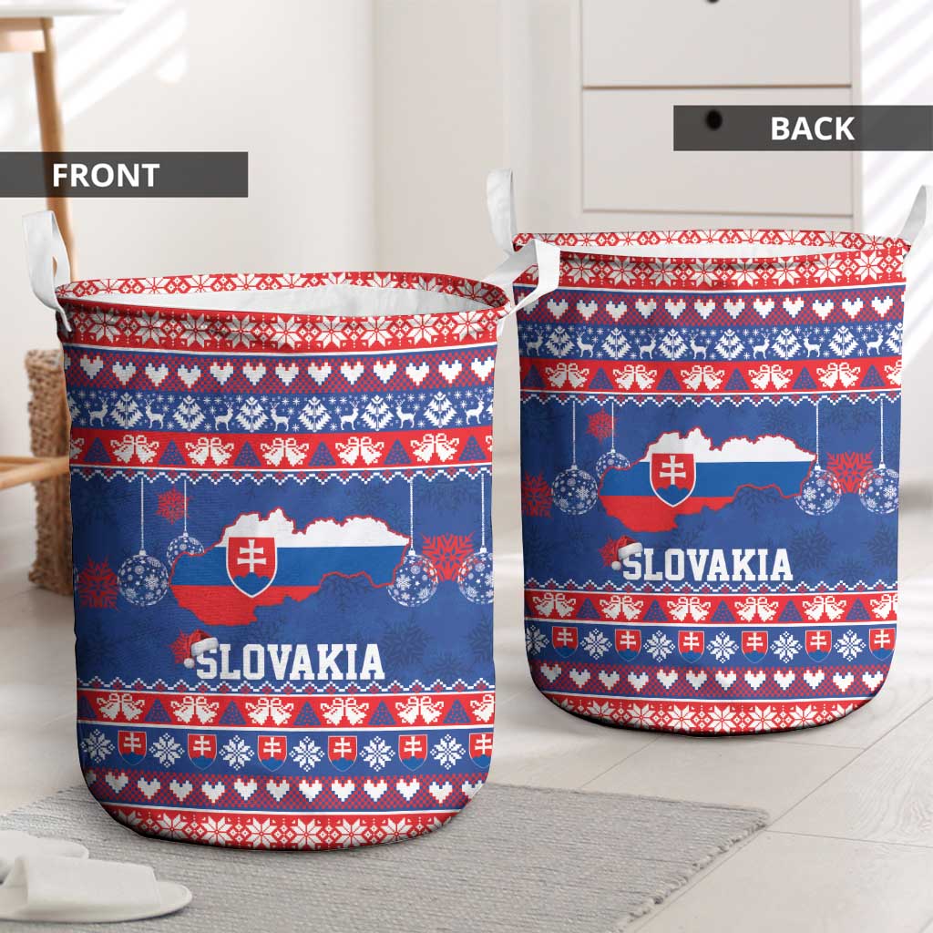 Slovakia Christmas Laundry Basket Slovakian Double Cross Map - Wonder Print Shop