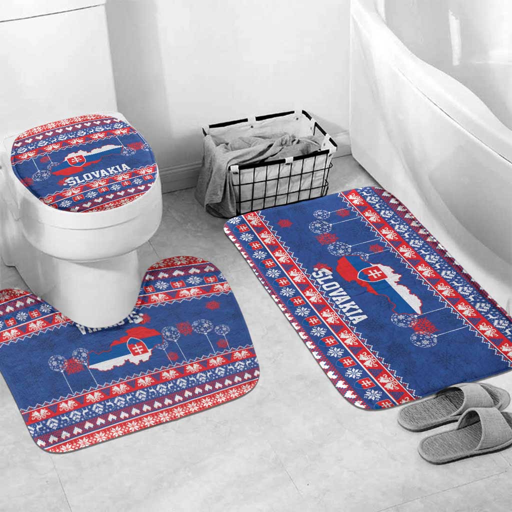 Slovakia Christmas Bathroom Set Slovakian Double Cross Map - Wonder Print Shop