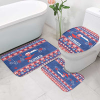 Slovakia Christmas Bathroom Set Slovakian Double Cross Map - Wonder Print Shop