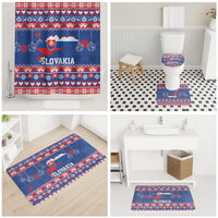 Slovakia Christmas Bathroom Set Slovakian Double Cross Map - Wonder Print Shop