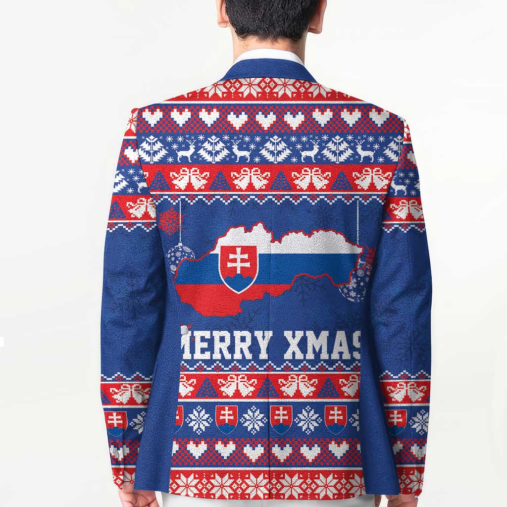 Slovakia Christmas Blazer Slovakian Double Cross Map - Wonder Print Shop