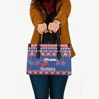 Slovakia Christmas Leather Bag Slovakian Double Cross Map - Wonder Print Shop