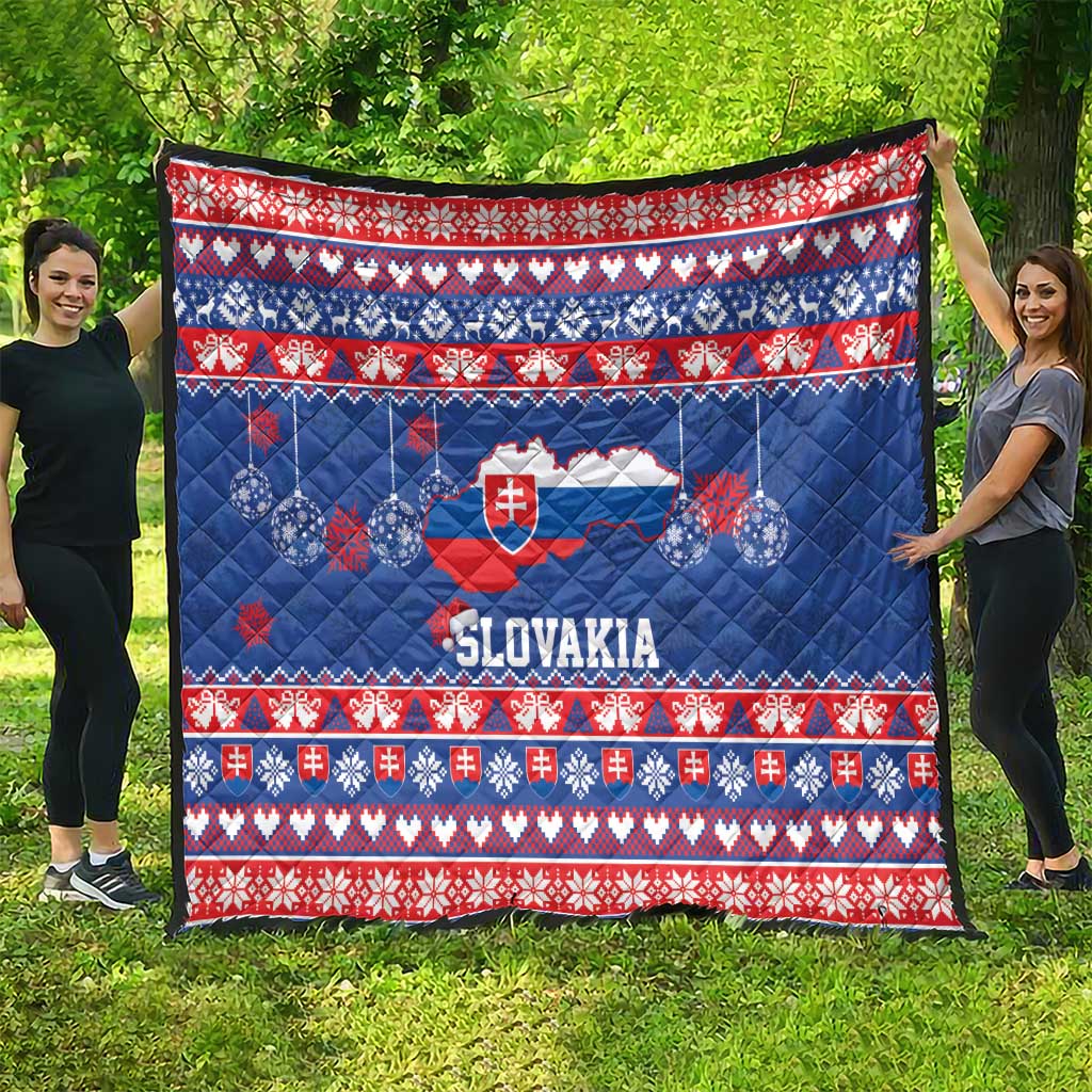 Slovakia Christmas Quilt Slovakian Double Cross Map - Wonder Print Shop