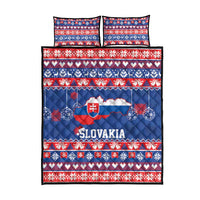 Slovakia Christmas Quilt Bed Set Slovakian Double Cross Map - Wonder Print Shop