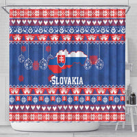 Slovakia Christmas Shower Curtain Slovakian Double Cross Map - Wonder Print Shop
