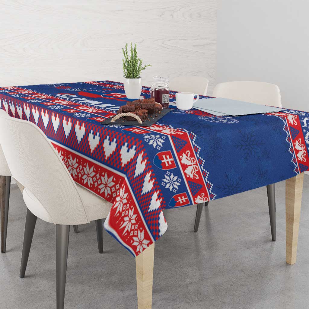 Slovakia Christmas Tablecloth Slovakian Double Cross Map - Wonder Print Shop
