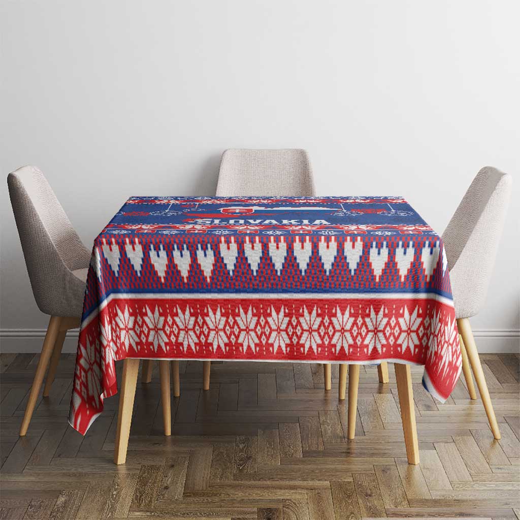 Slovakia Christmas Tablecloth Slovakian Double Cross Map - Wonder Print Shop