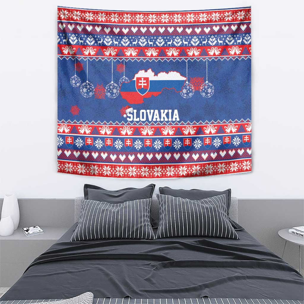 Slovakia Christmas Tapestry Slovakian Double Cross Map - Wonder Print Shop