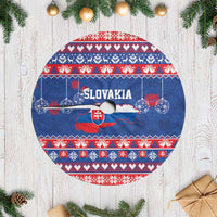 Slovakia Christmas Tree Skirt Slovakian Double Cross Map - Wonder Print Shop