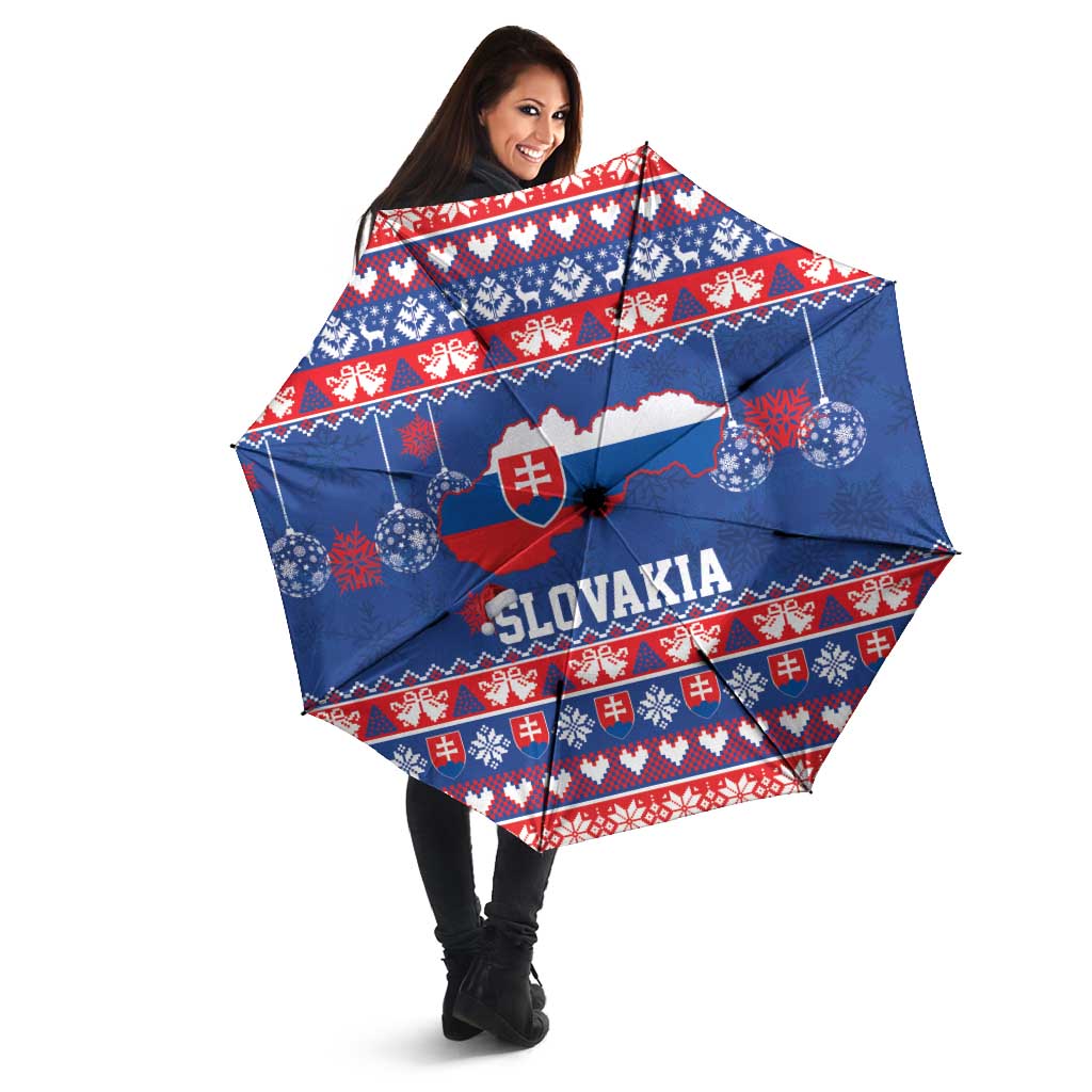 Slovakia Christmas Umbrella Slovakian Double Cross Map - Wonder Print Shop