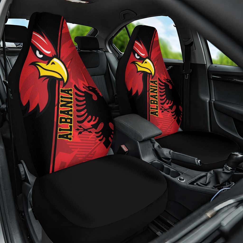 Albania Eagle Car Seat Cover National Emblem Grunge Pattern - Wonder Print Shop