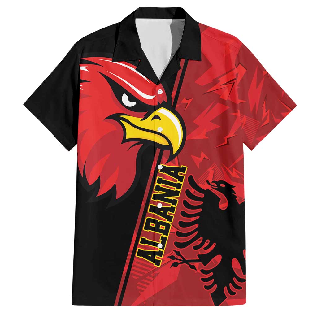 Albania Eagle Hawaiian Shirt National Emblem Grunge Pattern - Wonder Print Shop