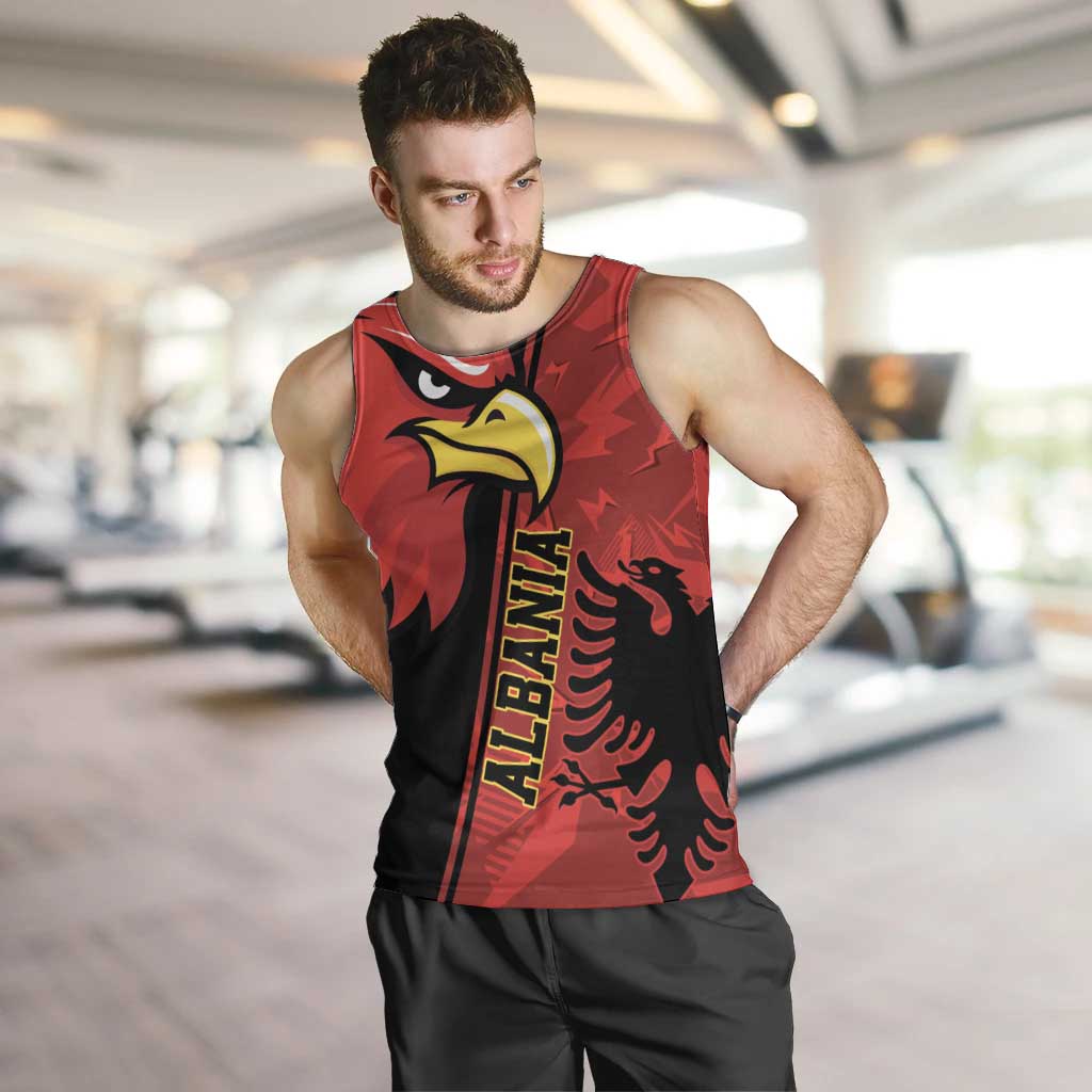 Albania Eagle Men Tank Top National Emblem Grunge Pattern