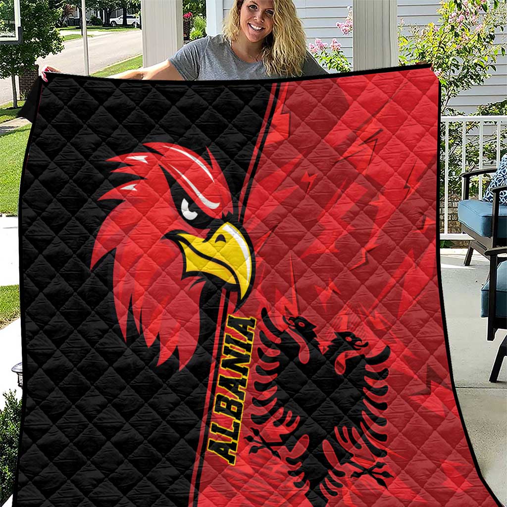 Albania Eagle Quilt National Emblem Grunge Pattern - Wonder Print Shop