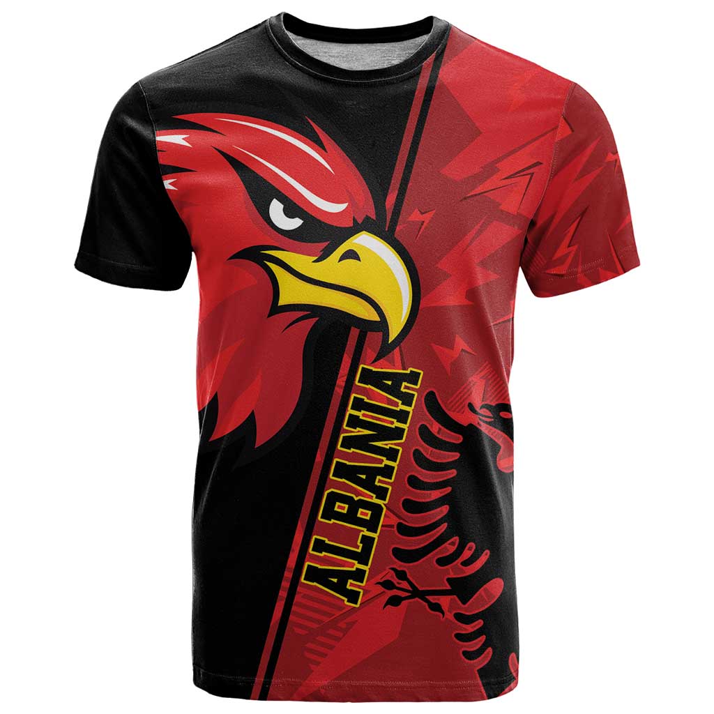 Albania Eagle T Shirt National Emblem Grunge Pattern - Wonder Print Shop