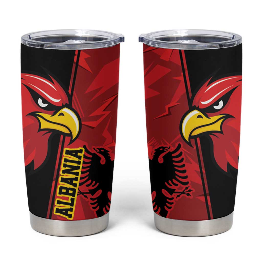 Albania Eagle Tumbler Cup National Emblem Grunge Pattern