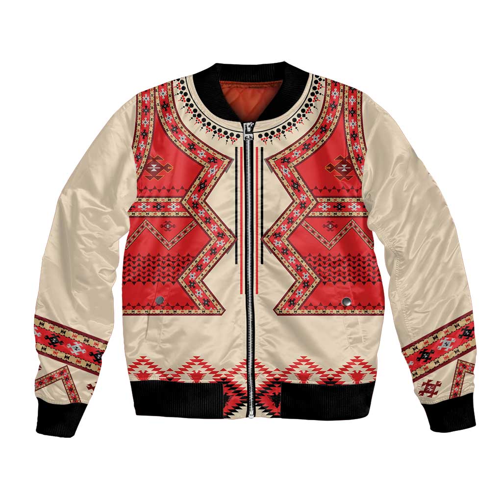 Folk Albanian Patterns Eagle Bomber Jacket - Wonder Print Shop