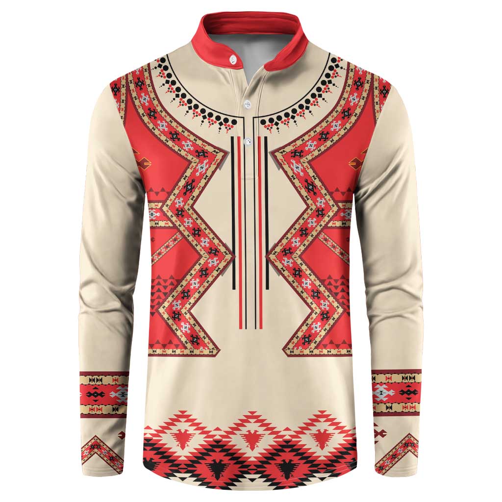 Folk Albanian Patterns Eagle Button Sweatshirt